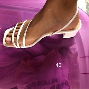 White square toe Block Heels sandals